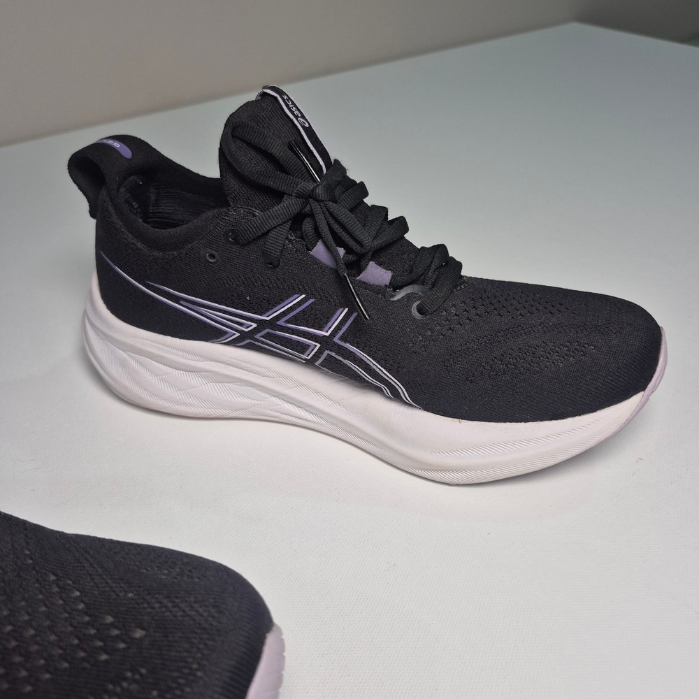 Asics Gel-Nimbus 26 Women Running Shoes Black Purple Sneakers - Picture 4 of 10